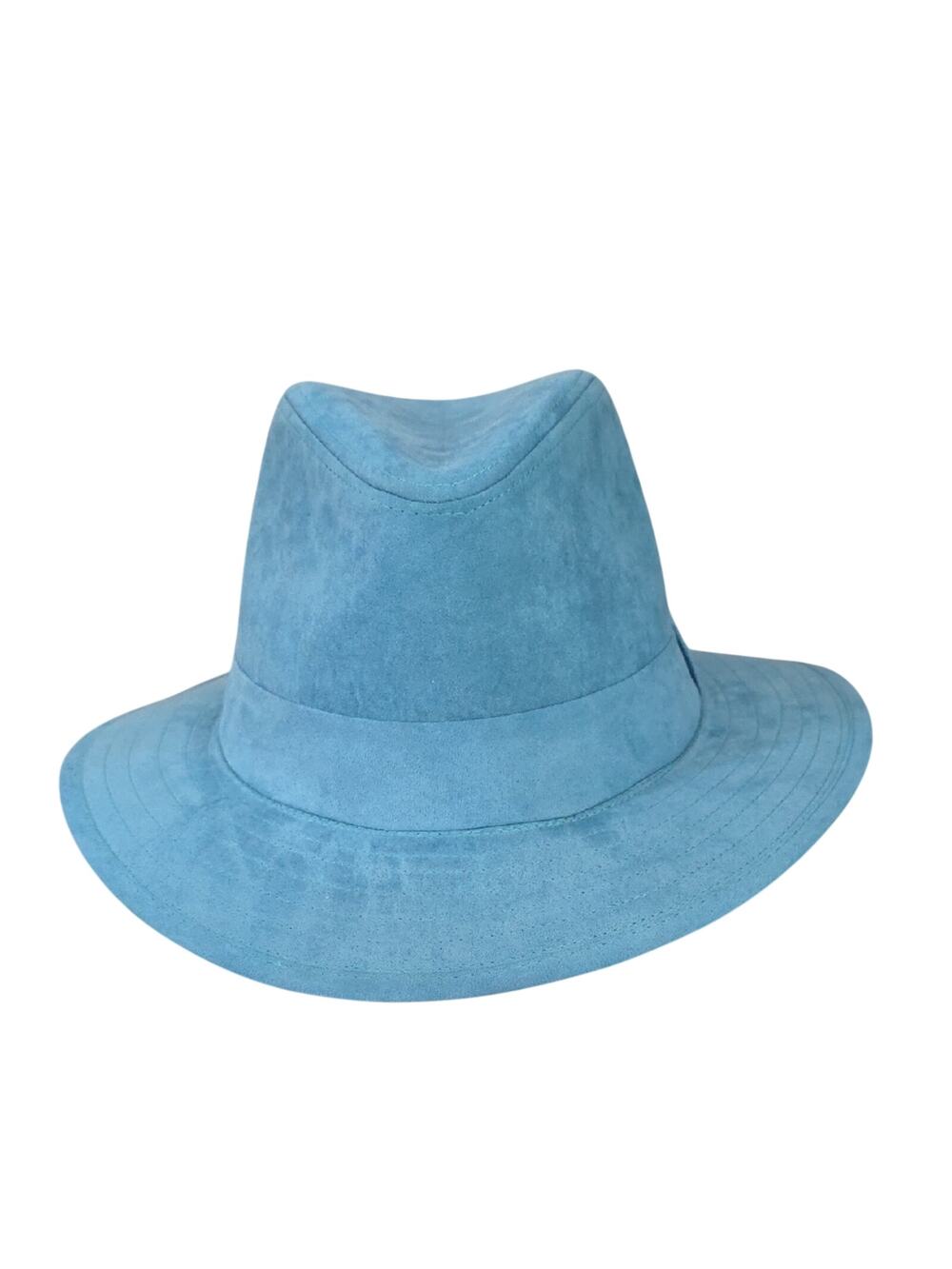 Original Chuck by Markk McNairy Stylish Blue Faux Suede Fedora Hat